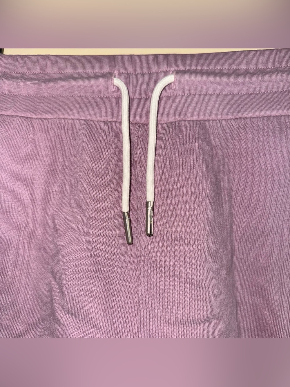 MATE The Label Purple Drawstring Organic Cotton Sweat Lounge Shorts Size M - Picture 2 of 6
